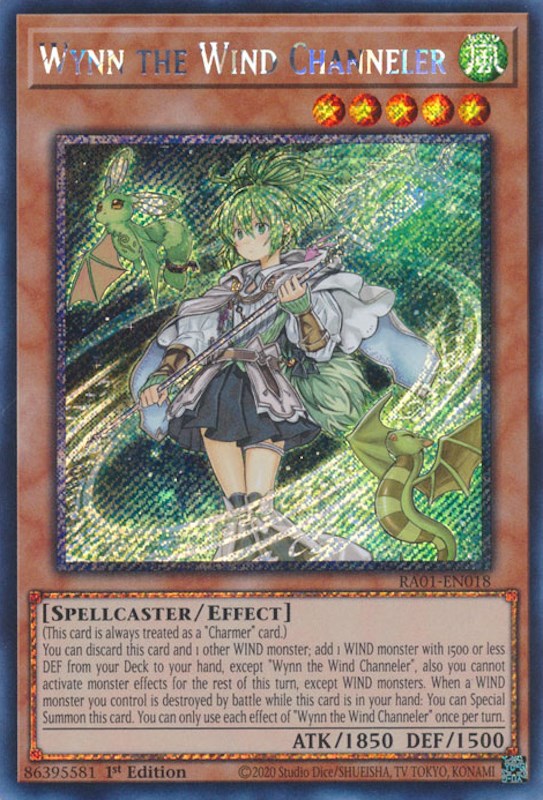 Wynn the Wind Channeler [RA01-EN018] Platinum Secret Rare - Evolution TCG