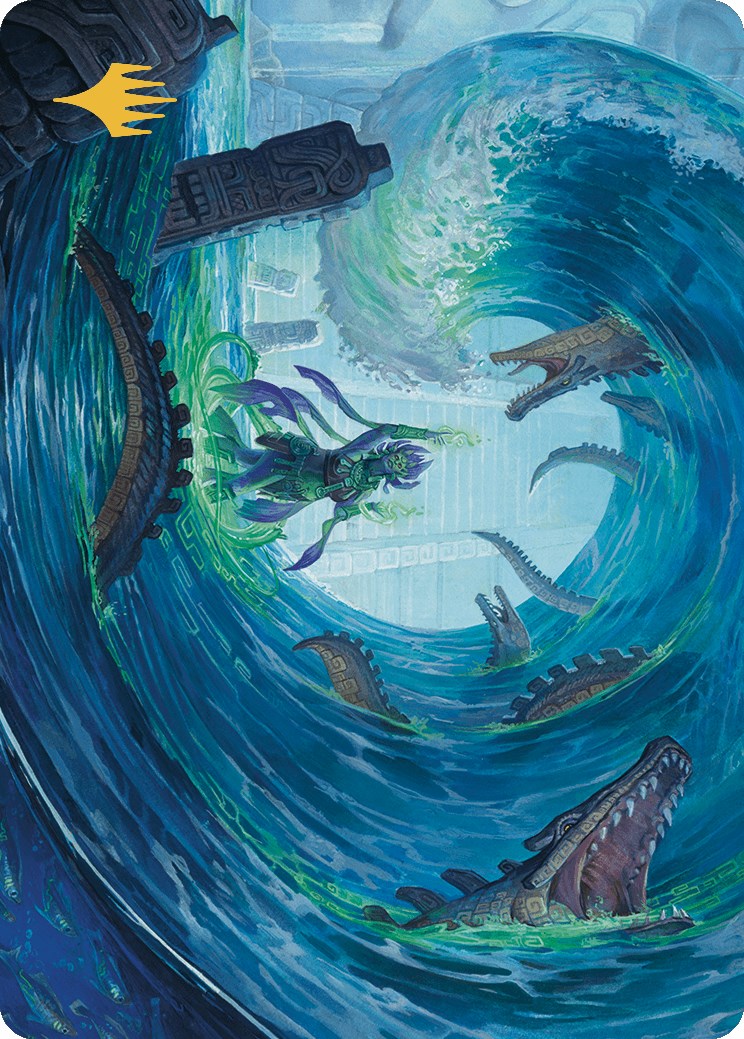 Wave Goodbye Art Card (Gold-Stamped Planeswalker Symbol) [The Lost Caverns of Ixalan Art Series] - Evolution TCG