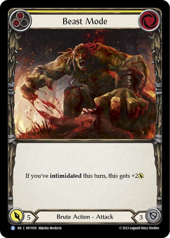Beast Mode (Yellow) [HVY018] (Heavy Hitters)  Rainbow Foil - Evolution TCG