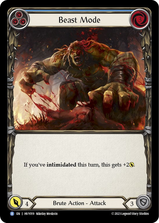 Beast Mode (Blue) [HVY019] (Heavy Hitters)  Rainbow Foil - Evolution TCG