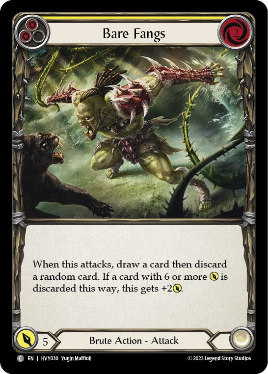 Bare Fangs (Yellow) [HVY030] (Heavy Hitters) - Evolution TCG