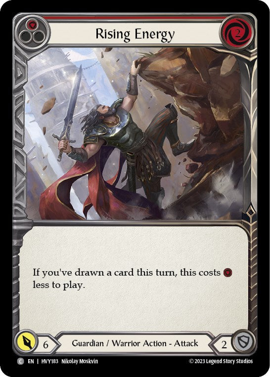 Rising Energy (Red) [HVY183] (Heavy Hitters)  Rainbow Foil - Evolution TCG