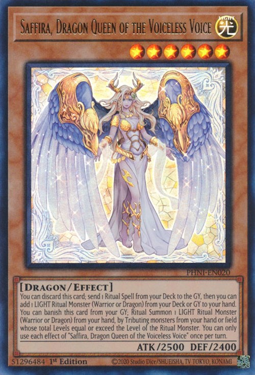 Saffira, Dragon Queen of the Voiceless Voice [PHNI-EN020] Ultra Rare - Evolution TCG