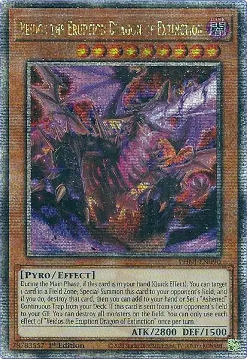 Veidos the Eruption Dragon of Extinction [PHNI-EN090] Quarter Century Secret Rare - Evolution TCG