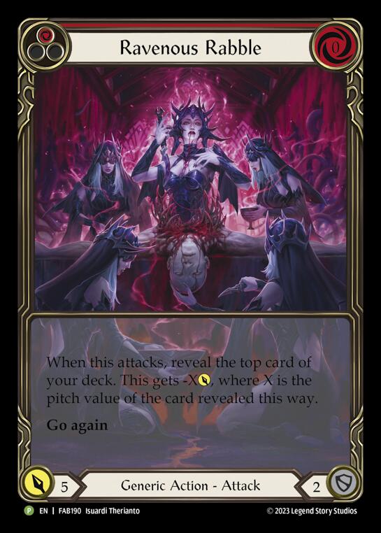 Ravenous Rabble (Red) [FAB190] (Promo)  Rainbow Foil - Evolution TCG