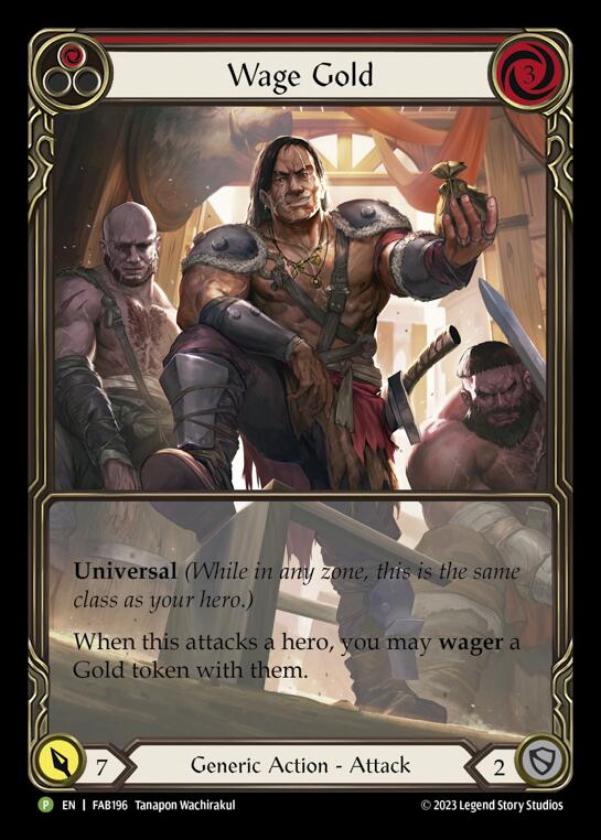 Wage Gold (Red) [FAB196] (Promo)  Rainbow Foil - Evolution TCG