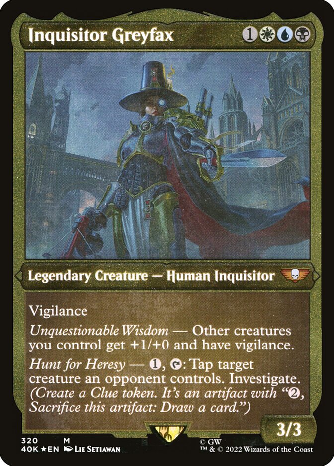 Inquisitor Greyfax (Display Commander) (Etched Foil) [Warhammer 40,000] - Evolution TCG