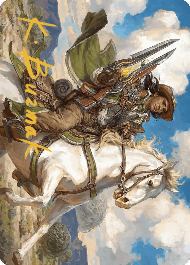 Wylie Duke, Atiin Hero Art Card (Gold-Stamped Signature) [Outlaws of Thunder Junction Art Series] - Evolution TCG