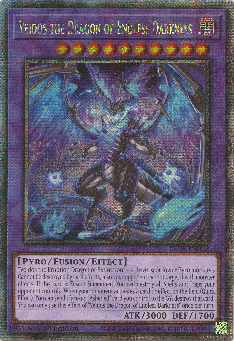 Veidos the Dragon of Endless Darkness (Quarter Century Secret Rare) [LEDE-EN092] Quarter Century Secret Rare - Evolution TCG