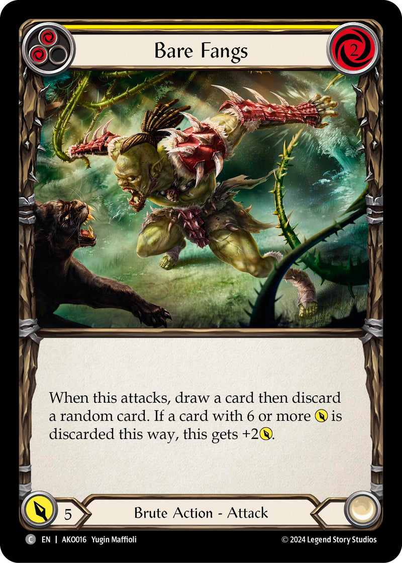 Bare Fangs (Yellow) [AKO016] (Armory Deck: Kayo) - Evolution TCG