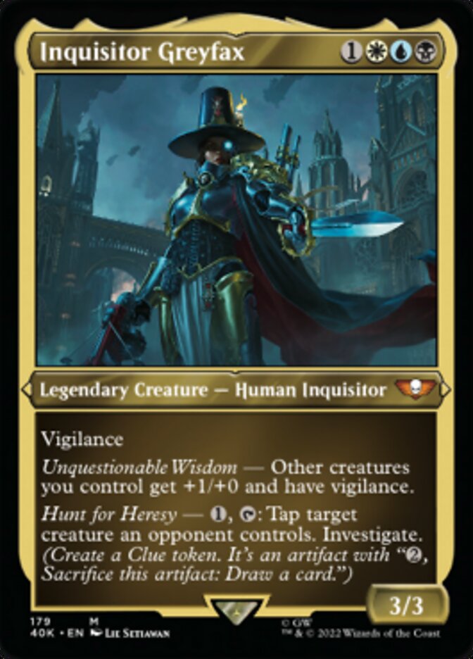 Inquisitor Greyfax (Display Commander) (Surge Foil) [Warhammer 40,000] - Evolution TCG