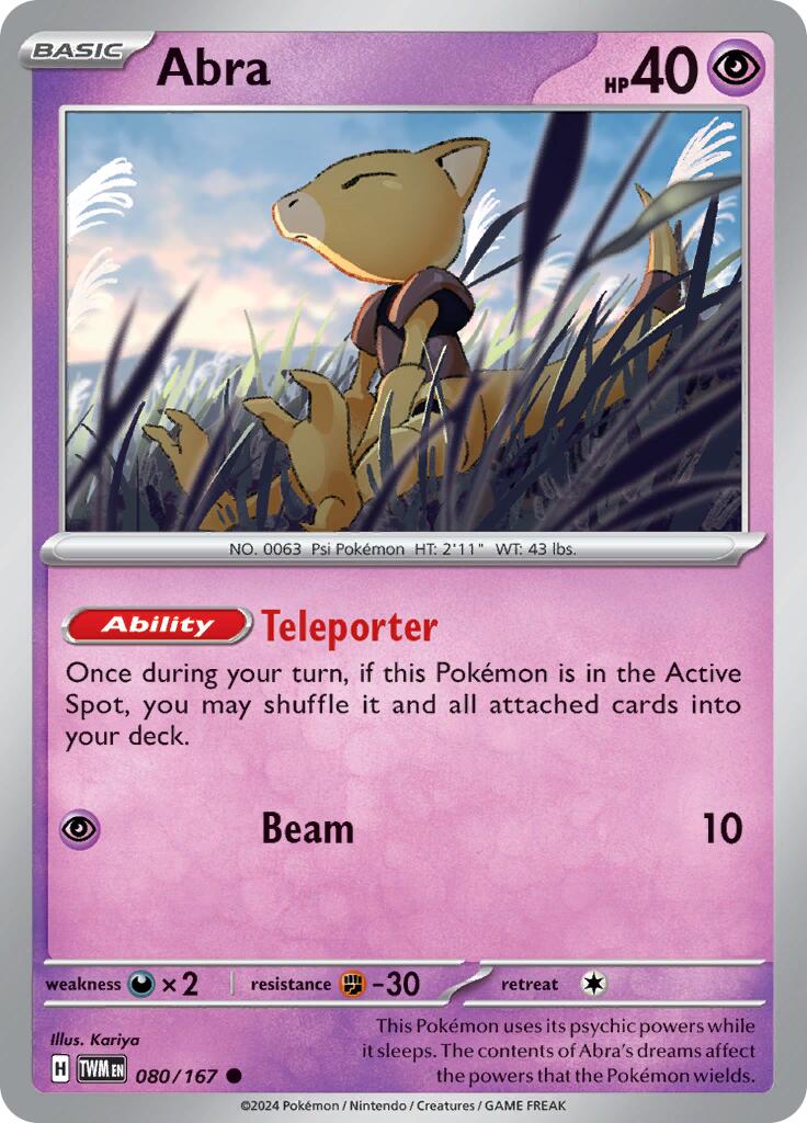 Abra (080/167) [Scarlet & Violet: Twilight Masquerade] - Evolution TCG