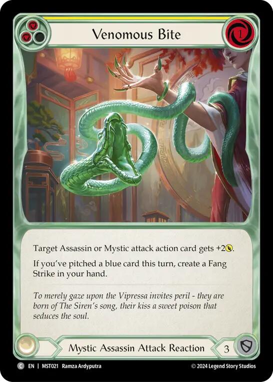 Venomous Bite (Yellow) [MST021] (Part the Mistveil) - Evolution TCG