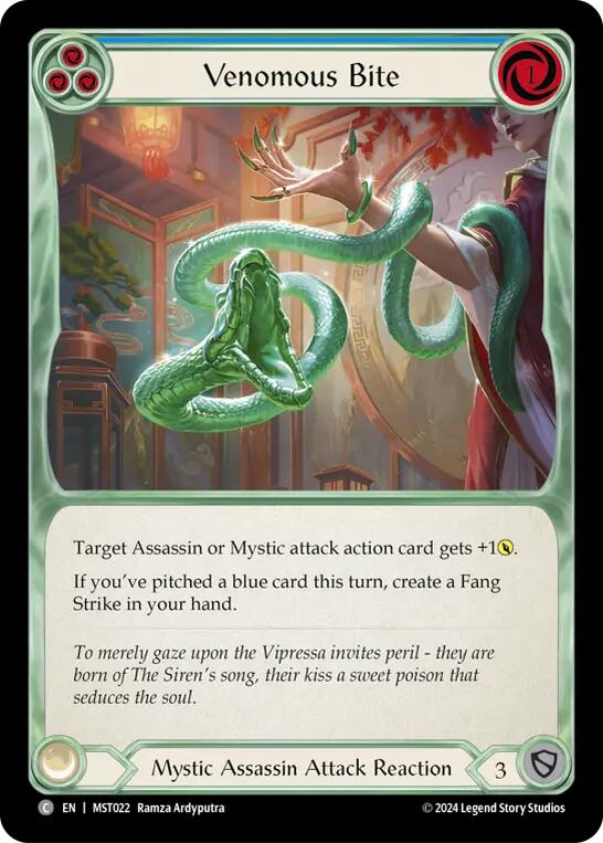 Venomous Bite (Blue) [MST022] (Part the Mistveil) - Evolution TCG