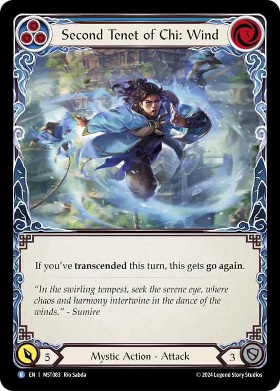 Second Tenet of Chi: Wind [MST083] (Part the Mistveil)  Rainbow Foil - Evolution TCG