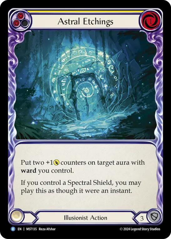 Astral Etchings (Yellow) [MST135] (Part the Mistveil)  Rainbow Foil - Evolution TCG