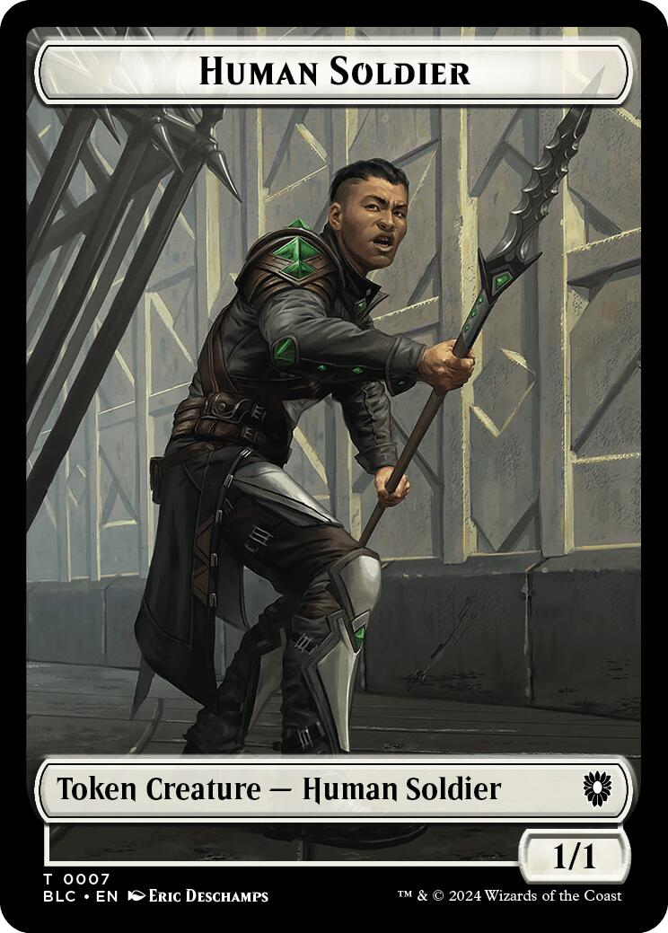 Human Soldier // Wolf (035) Double-Sided Token [Bloomburrow Commander Tokens] - Evolution TCG