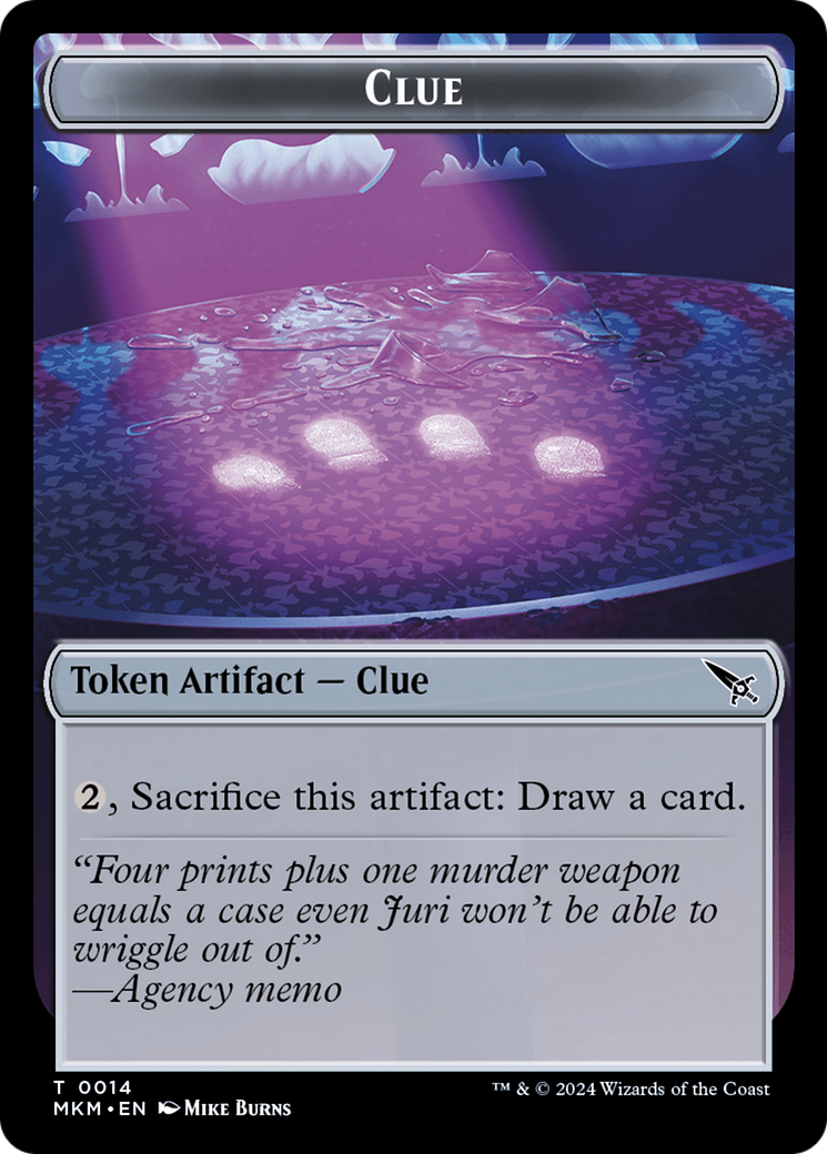 Clue (0014) // A 0041 Double-Sided Token [Murders at Karlov Manor Tokens] - Evolution TCG