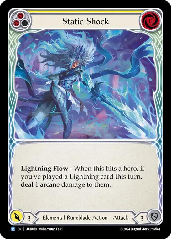 Static Shock (Yellow) [AUR019] (1st Strike) - Evolution TCG