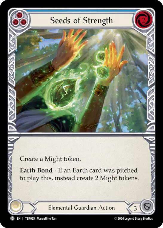 Seeds of Strength (Blue) [TER025] (1st Strike) - Evolution TCG