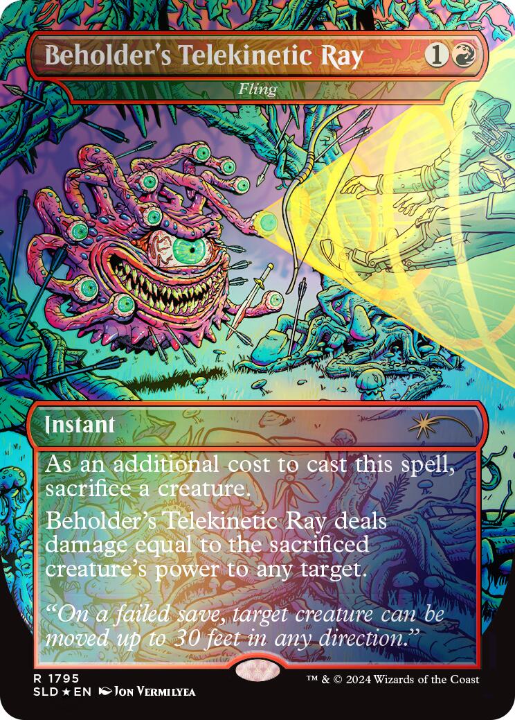 Beholder's Telekinetic Ray - Fling (Rainbow Foil) [Secret Lair Drop Series] - Evolution TCG
