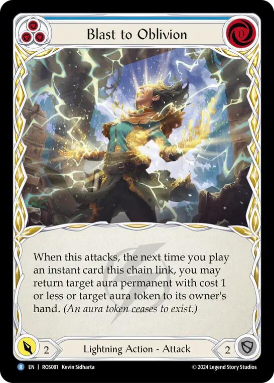 Blast to Oblivion (Blue) [ROS081] (Rosetta)  Rainbow Foil - Evolution TCG