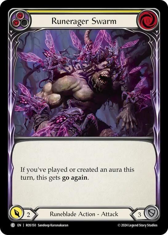 Runerager Swarm (Yellow) [ROS150] (Rosetta)  Rainbow Foil - Evolution TCG