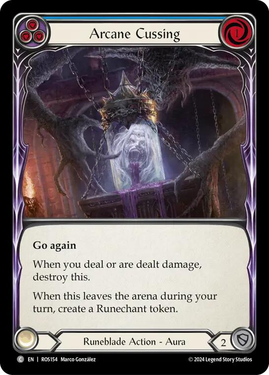 Arcane Cussing (Blue) [ROS154] (Rosetta)  Rainbow Foil - Evolution TCG