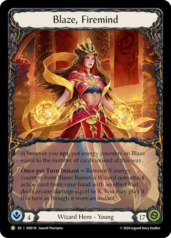Blaze, Firemind [HER118] (Promo)  Cold Foil - Evolution TCG