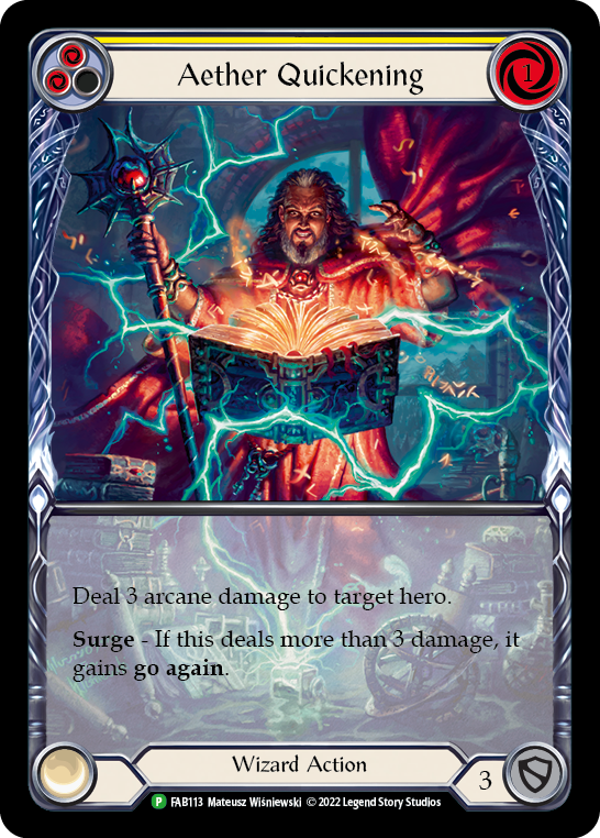 Aether Quickening (Yellow) [FAB113] (Promo)  Rainbow Foil - Evolution TCG