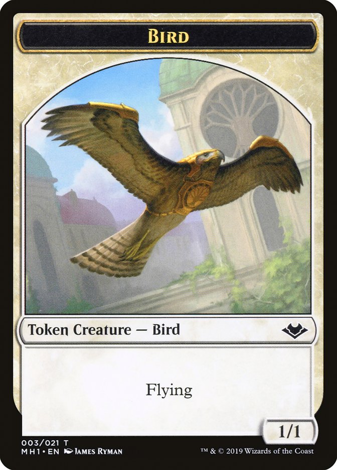 Bird (003) // Serra the Benevolent Emblem Double-Sided Token [Modern Horizons Tokens] - Evolution TCG