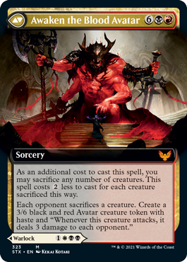 Extus, Oriq Overlord // Awaken the Blood Avatar (Extended Art) [Strixhaven: School of Mages] - Evolution TCG