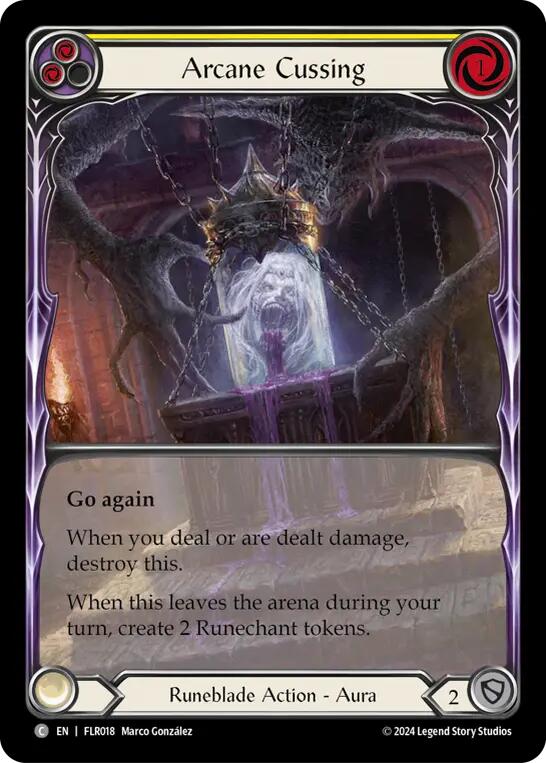 Arcane Cussing (Yellow) [FLR018] (Rosetta Florian Blitz Deck) - Evolution TCG
