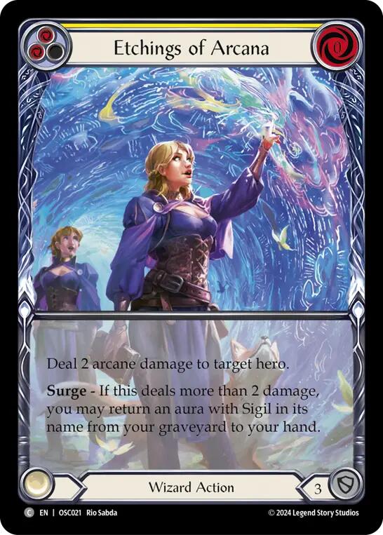 Etchings of Arcana (Yellow) [OSC021] (Rosetta Oscilio Blitz Deck) - Evolution TCG