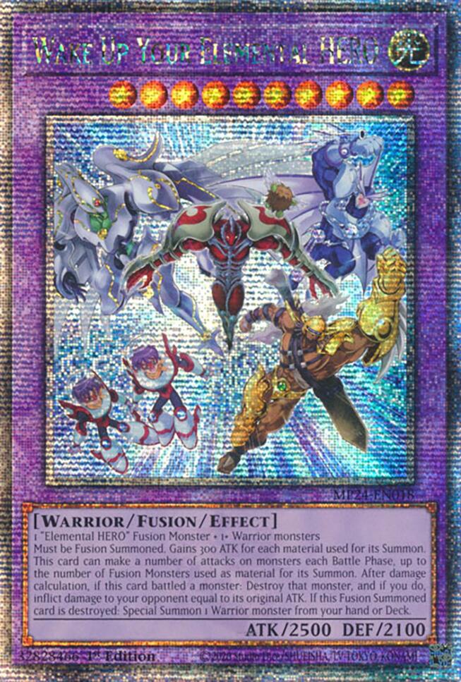 Wake Up Your Elemental HERO [MP24-EN018] Quarter Century Secret Rare - Evolution TCG