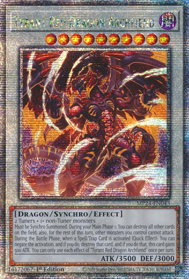 Tyrant Red Dragon Archfiend [MP24-EN043] Quarter Century Secret Rare - Evolution TCG