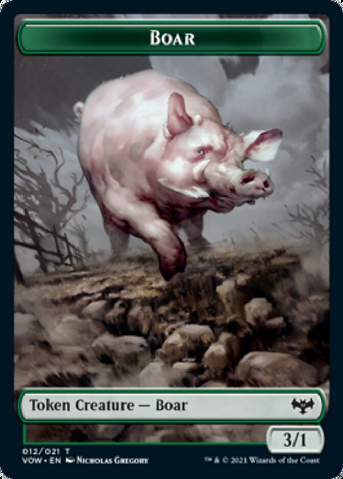 Blood // Boar Double-Sided Token [Innistrad: Crimson Vow Tokens] - Evolution TCG