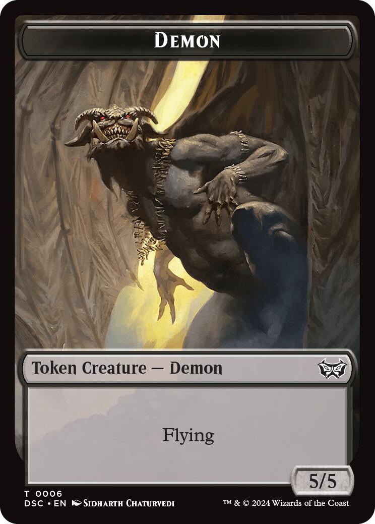Demon // Bird Double-Sided Token [Duskmourn: House of Horror Commander Tokens] - Evolution TCG