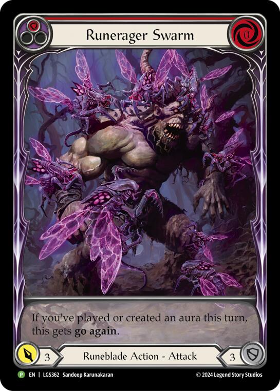 Runerager Swarm (Red) [LGS362] (Promo)  Rainbow Foil - Evolution TCG