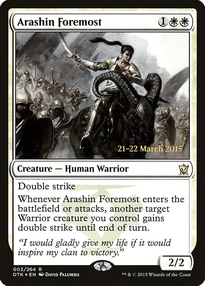 Arashin Foremost [Dragons of Tarkir Prerelease Promos] - Evolution TCG