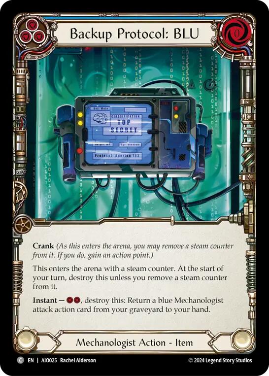 Backup Protocol: BLU (Blue) [AIO025] (Armory Deck: Dash) - Evolution TCG
