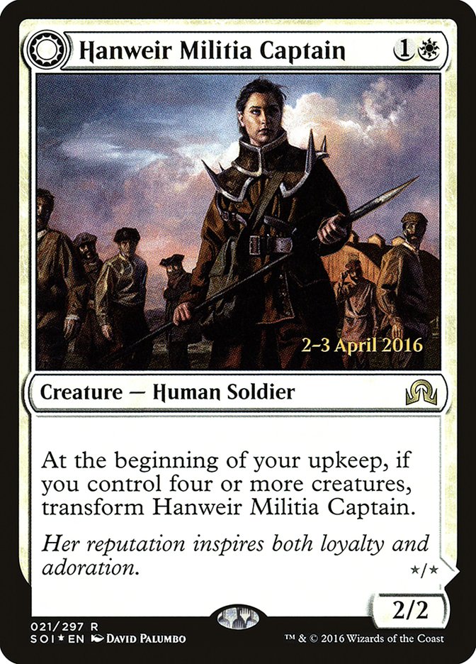 Hanweir Militia Captain // Westvale Cult Leader [Shadows over Innistrad Prerelease Promos] - Evolution TCG