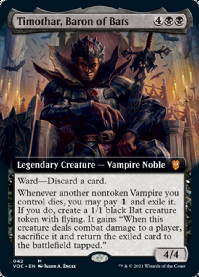 Timothar, Baron of Bats (Extended Art) [Innistrad: Crimson Vow Commander] - Evolution TCG