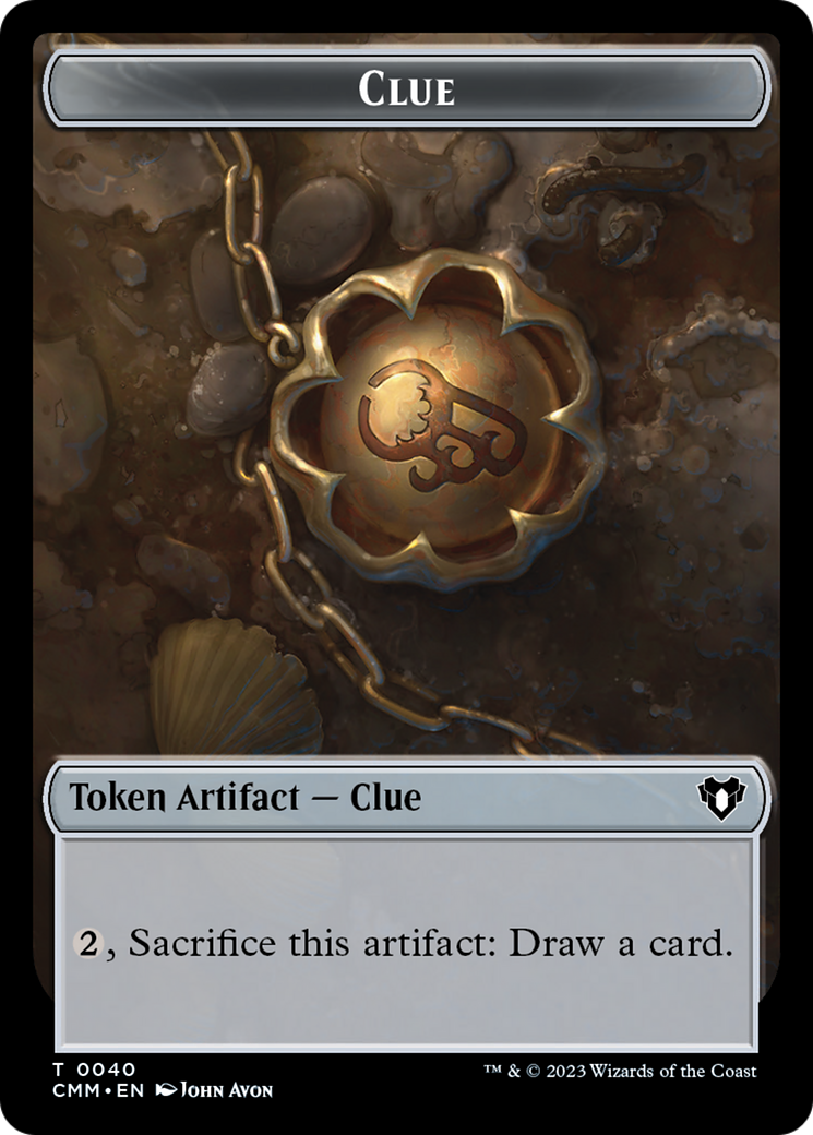 Clue // Ob Nixilis of the Black Oath Emblem Double-Sided Token [Commander Masters Tokens] - Evolution TCG