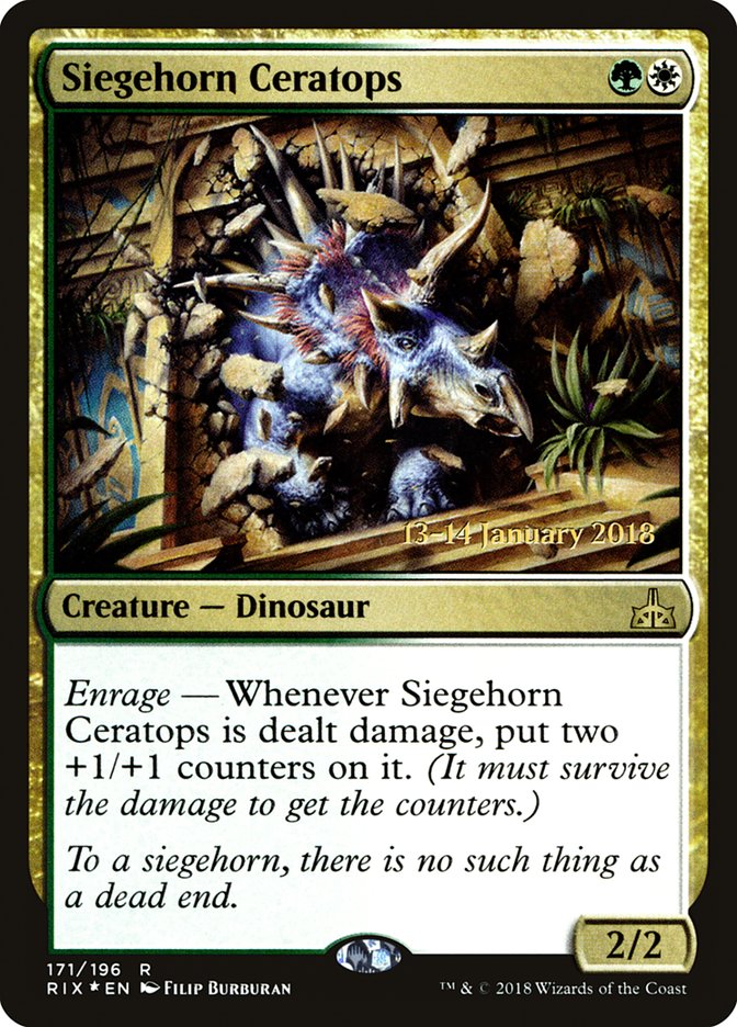 Siegehorn Ceratops [Rivals of Ixalan Prerelease Promos] - Evolution TCG