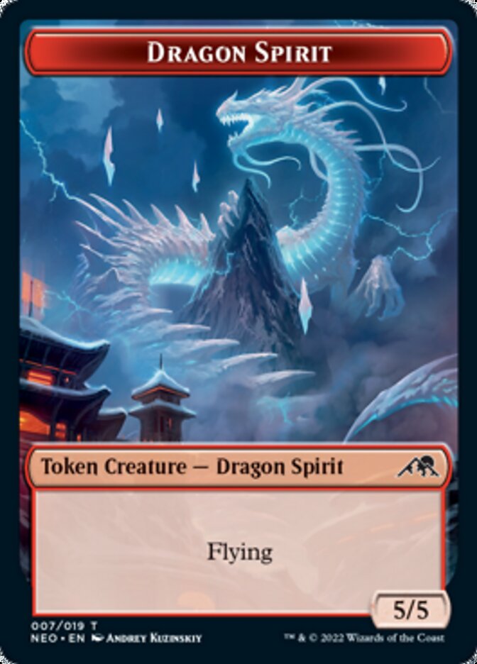 Spirit (002) // Dragon Spirit Double-Sided Token [Kamigawa: Neon Dynasty Tokens] - Evolution TCG