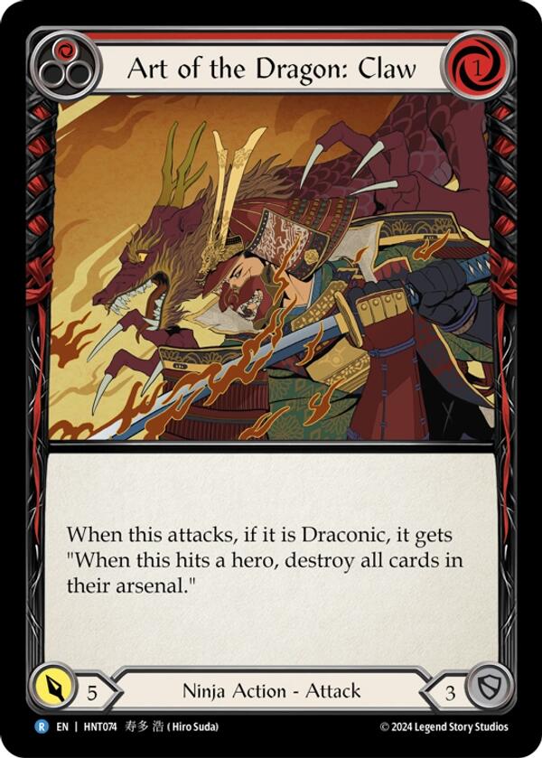 Art of the Dragon: Claw [HNT074] (The Hunted)  Rainbow Foil - Evolution TCG