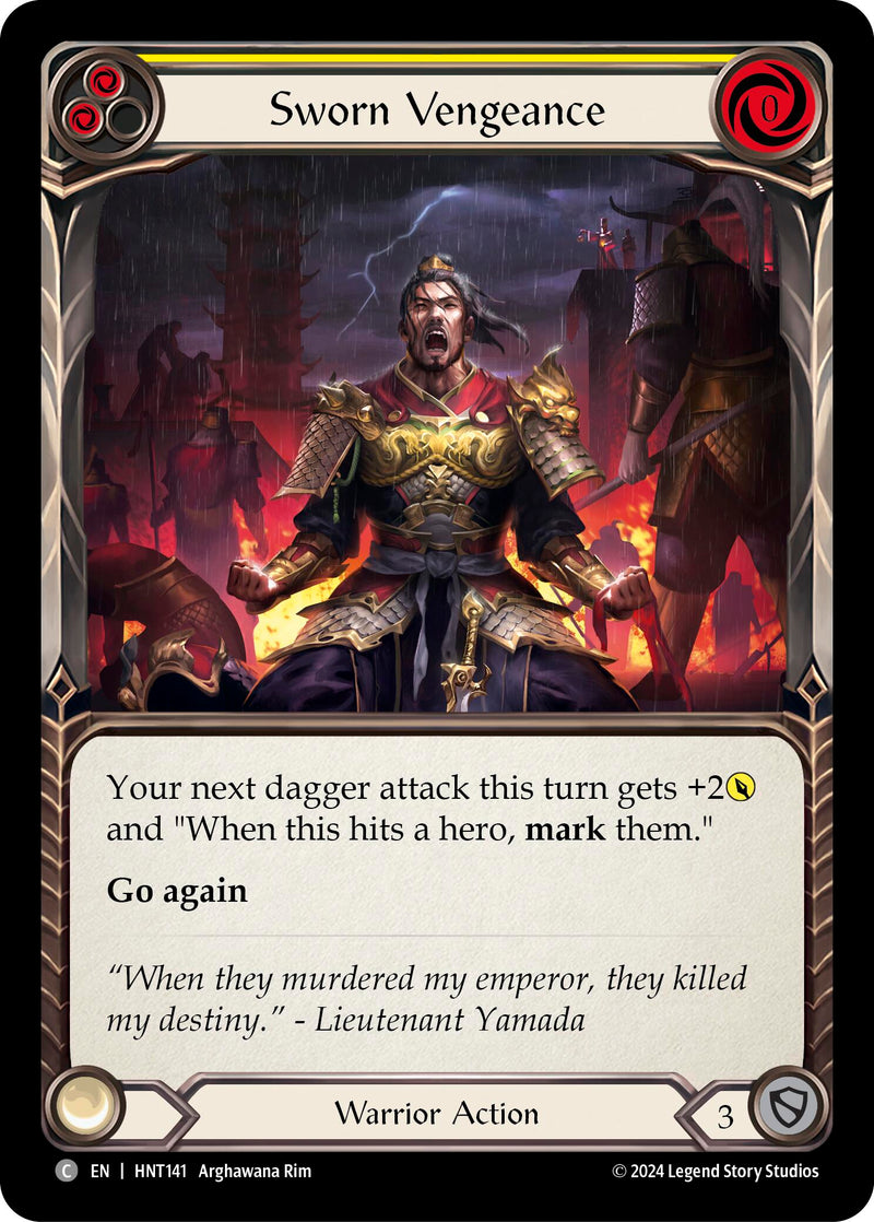 Sworn Vengeance (Yellow) [HNT141] (The Hunted) - Evolution TCG