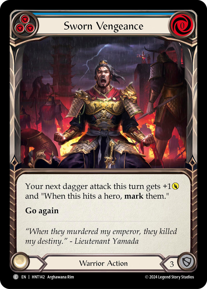 Sworn Vengeance (Blue) [HNT142] (The Hunted) - Evolution TCG