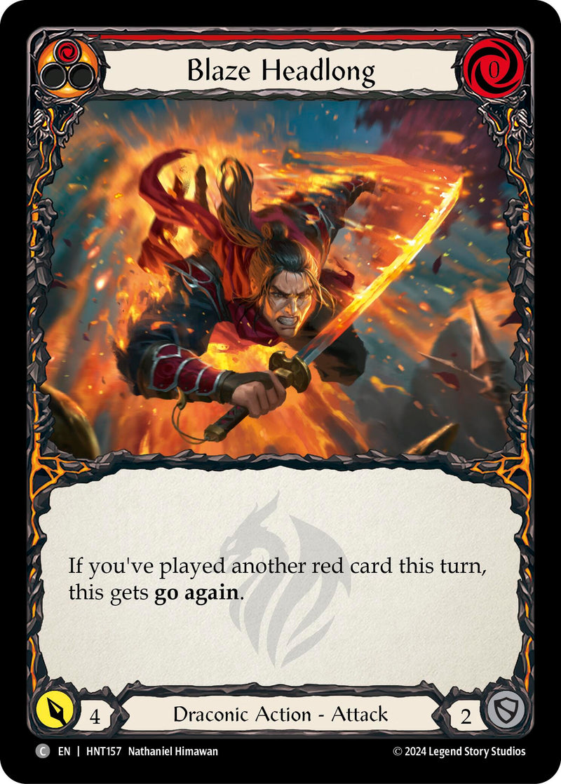 Blaze Headlong (Red) [HNT157] (The Hunted)  Rainbow Foil - Evolution TCG